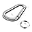 sprookber 3 Aluminum Carabiner D Ring, Caribeener Clips, Spring Snap Hook for Keychain Clip, Set of 10 (Silver)