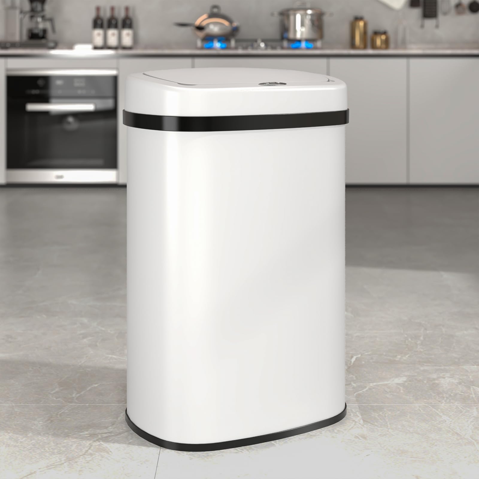 Patumiera Automatica 12 Litri Con Sensore - Bianco - Apertura Mani Libere A Infrarossi E Vibrazione