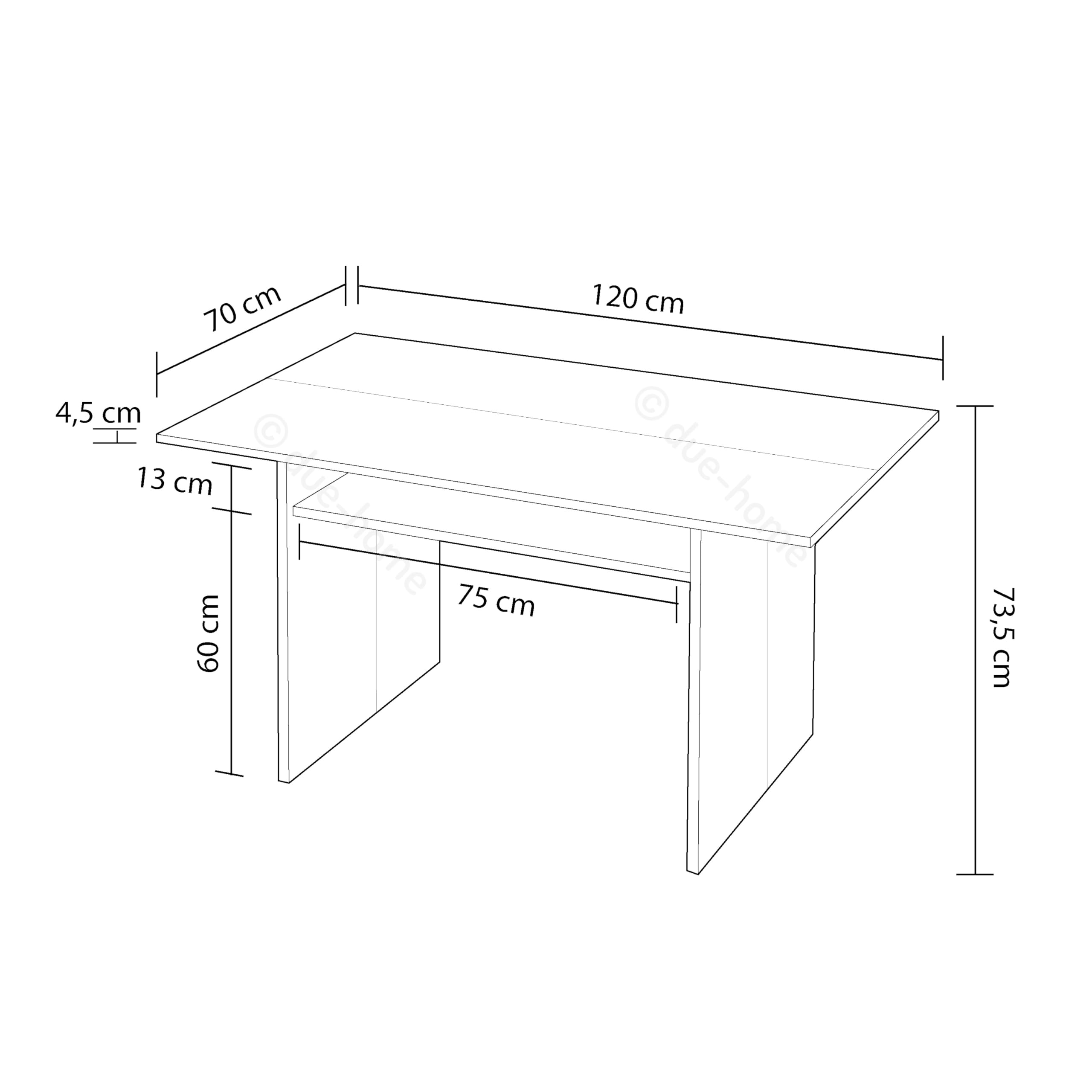 13Casa Granada B11 Tavolo consolle, Melamina, 120 x 35 x 75 cm