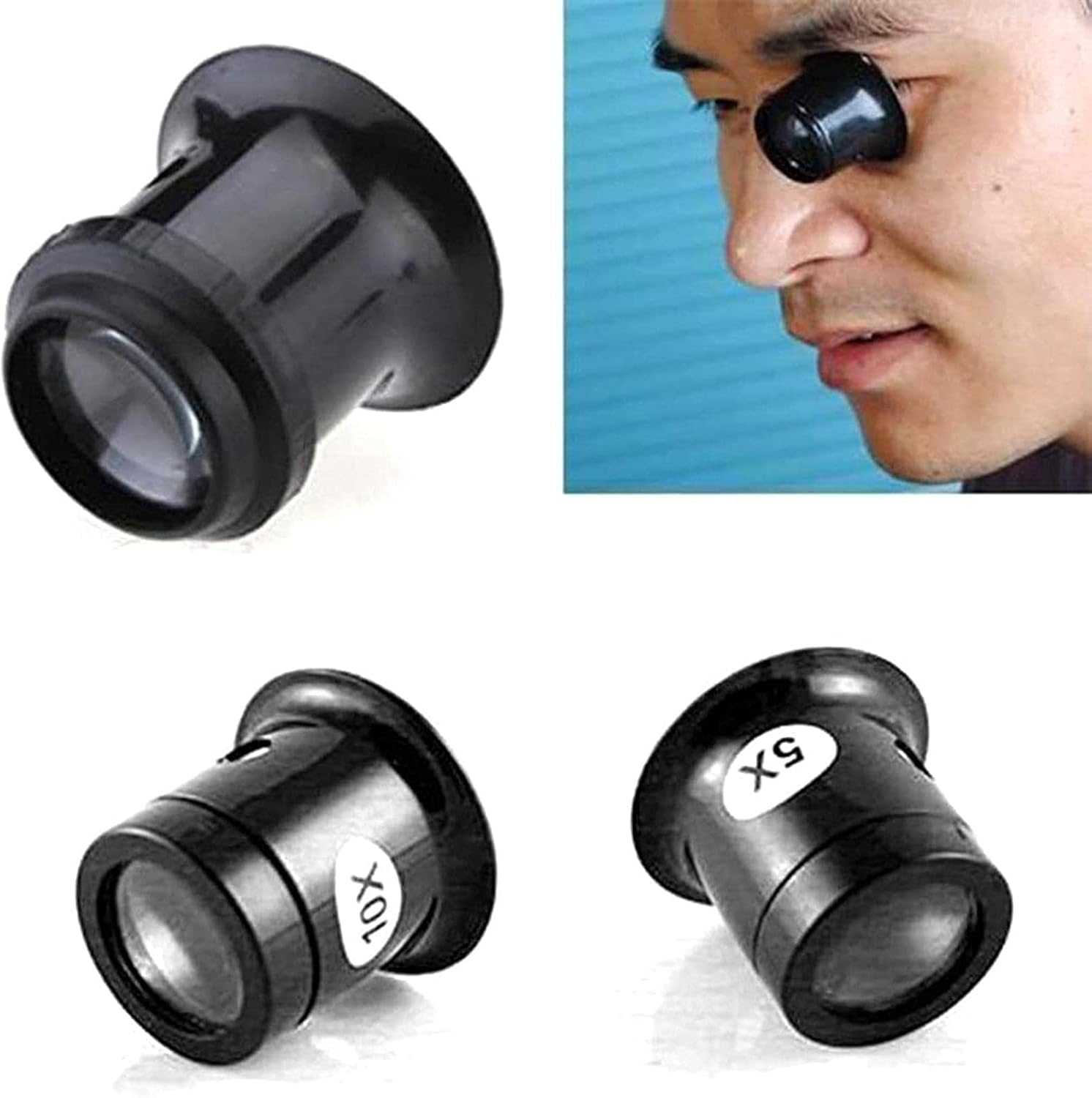 Jeweler Watch Magnifier Tool 10X Monocular Magnifying Glass Lens Eye Magnifier Len Repair Kit Tool