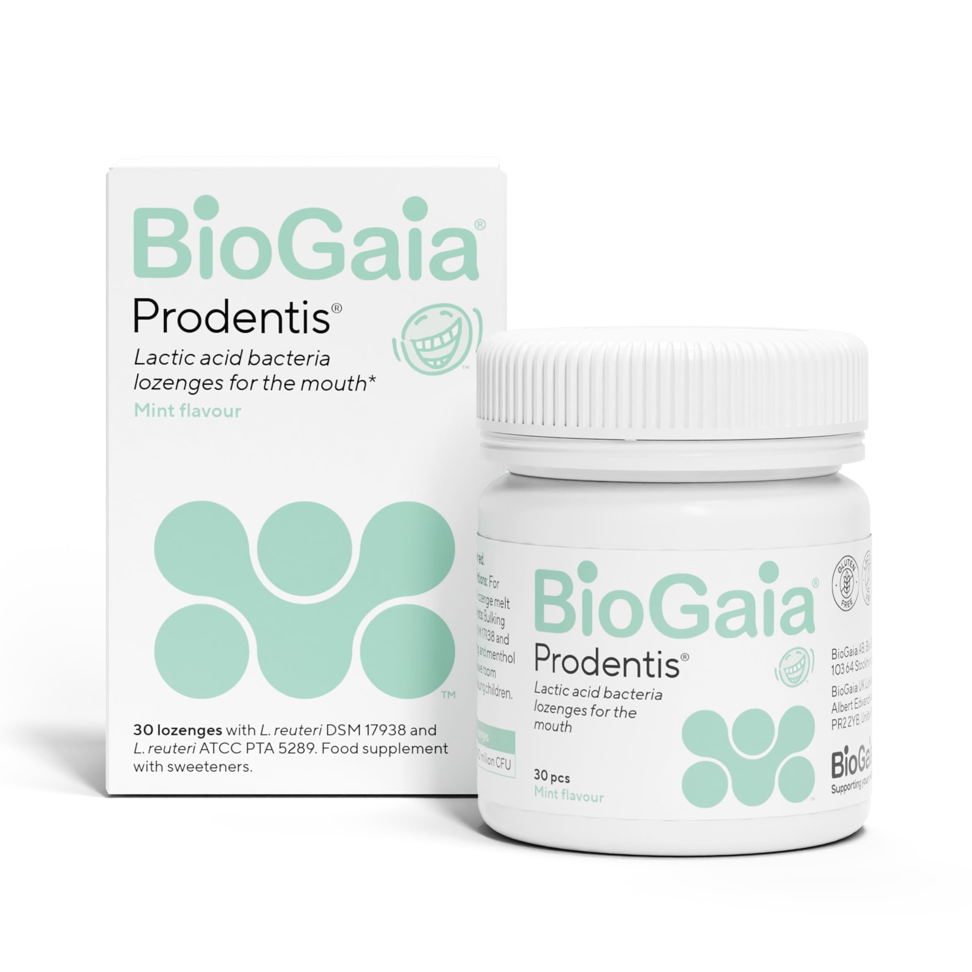 BioGaia Prodentis Oral Supplement for Gums & Teeth | 30 Lozenges | Mint