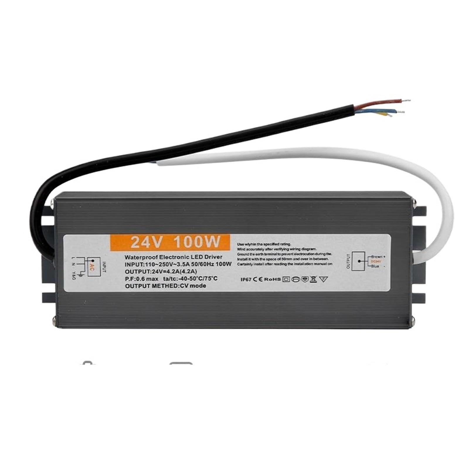 MBMYVRNKJL 110-250V AC to DC 24V 100W 4.2A Lighting Transformer LED Drive Adapter Aluminum Switching Power Supply