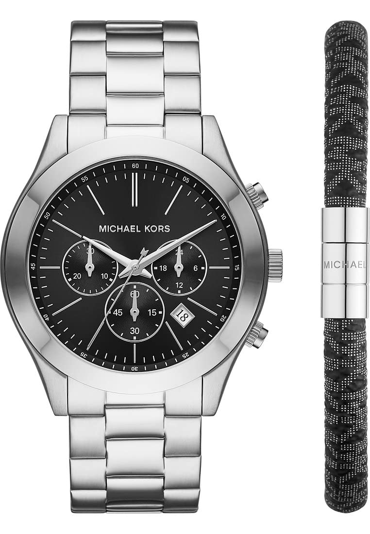 Michael Kors Reloj Runway para Hombre, Movimiento cronógrafo de Cuarzo con Correa de Acero Inoxidable
