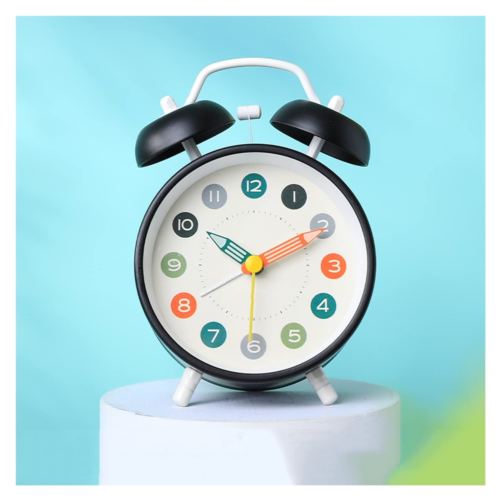 Despertador, Reloj de Noche con diseño Dibujos Animados(Black,3in)