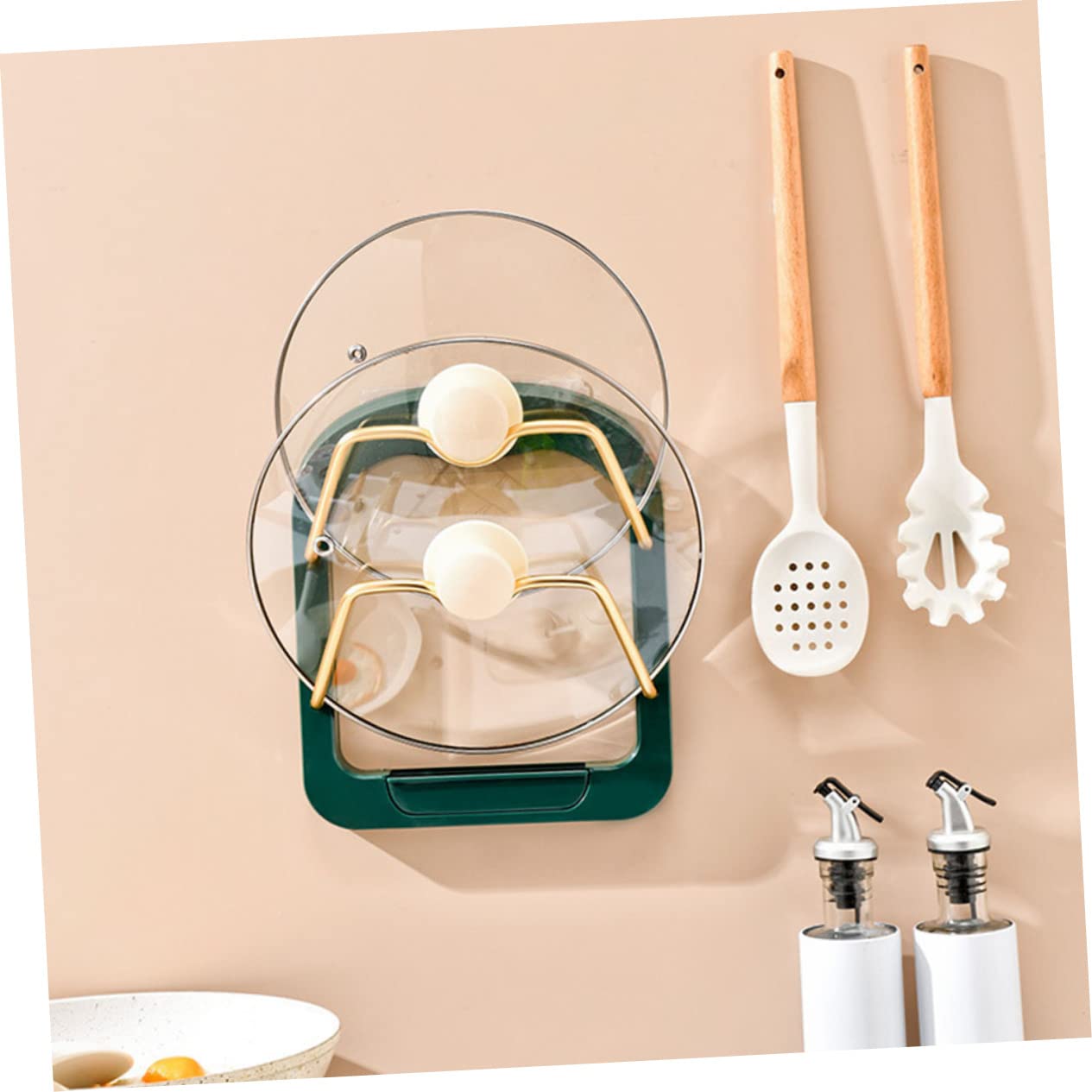 Zerodeko Wandmontierter Topfdeckelhalter 2 Stück aus Edelstahl und Abs