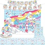 83Pieces Kids Birthday Party Supplies Kid Birthday Party Decorations Include 1Pc 5*3FT Backdrop, 1Pc