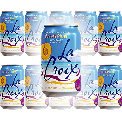 Image of La Croix Beach Plum Sparkling Water, 12oz (Pack of 10, Total of 120oz)