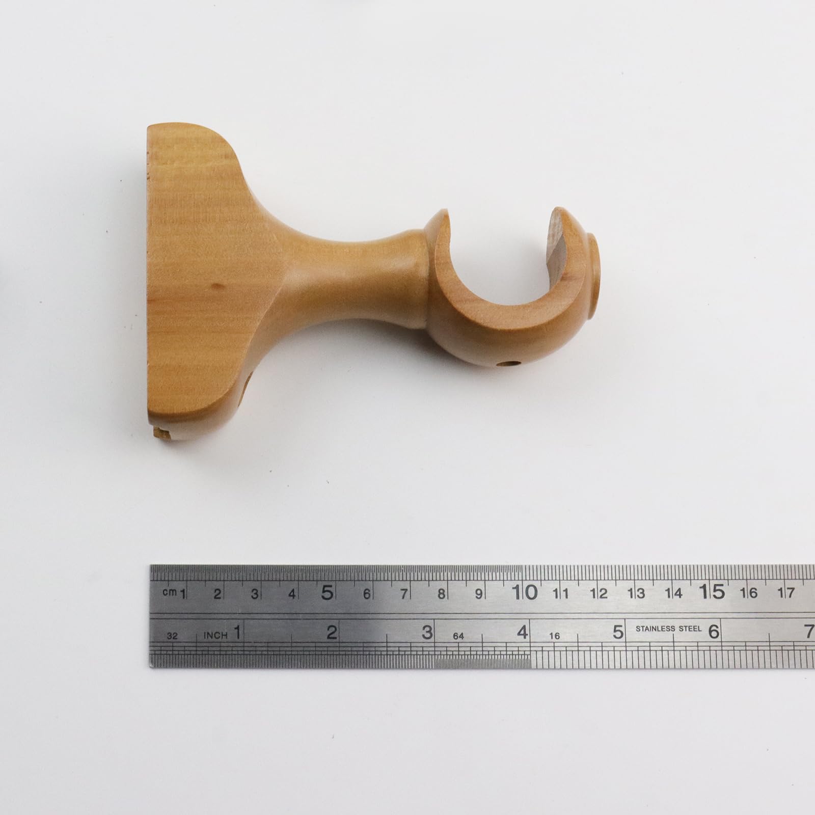 T Tulead Lot de 4 supports de tringle à rideaux en bois avec vis (couleur bois)