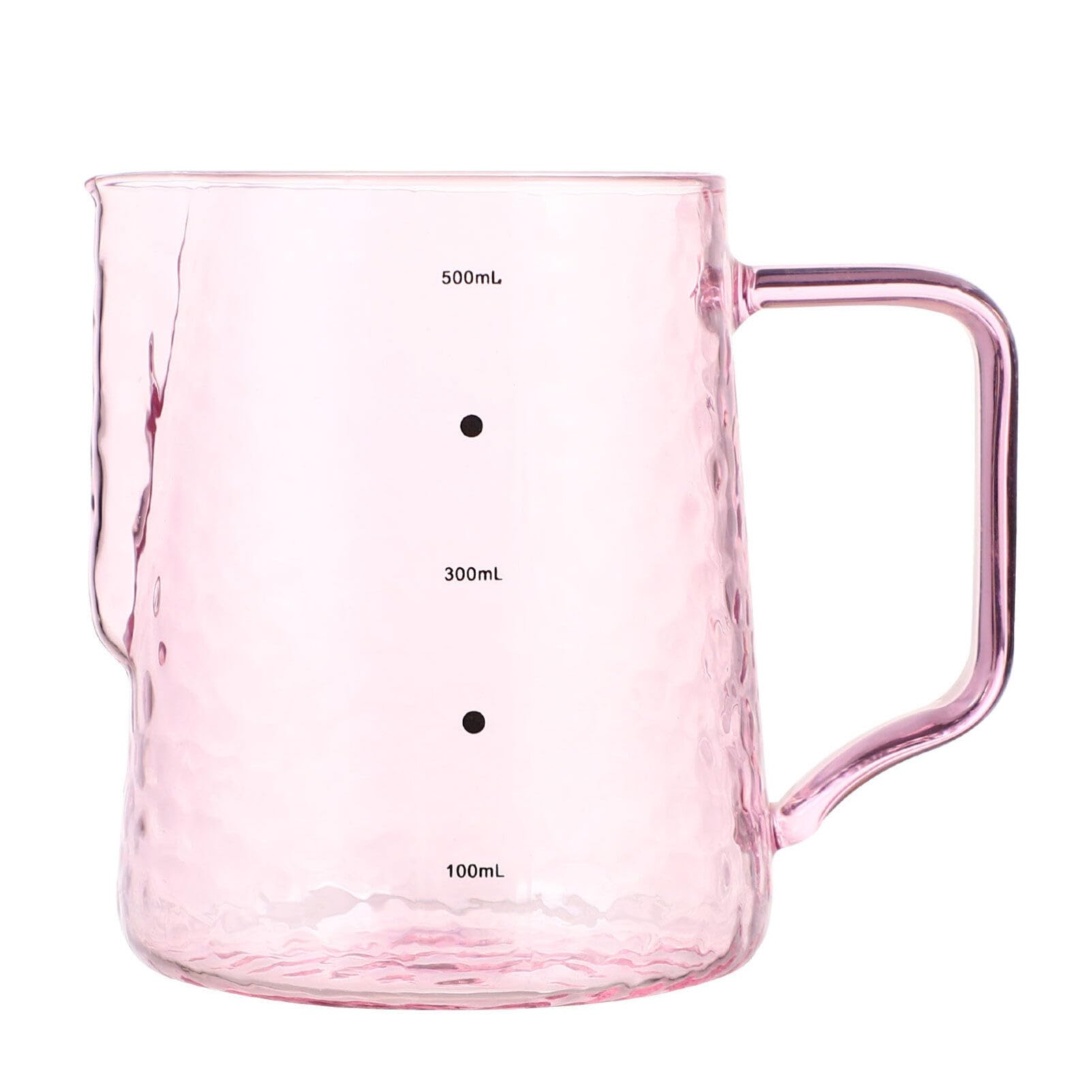 Milk Frothing Pitcher Clear Glass Measuring Cups Coffee Milk Frothing Pitcher Milk Jug Cup for Espresso Cappuccino Latte Maker 500ml/17OZ