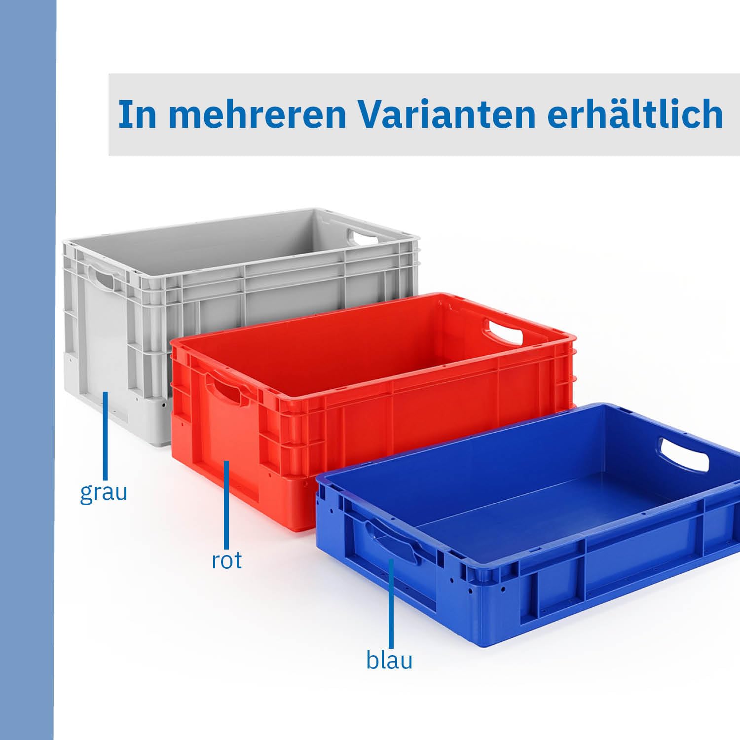 DieBoxfabrik Stabile Eurobox 60x40x42cm Made in Germany | Eurobehälter in verschiedenen Höhen & Farben | Stapelbox ideal für Ordnung, Transport & Lager | Premium Qualität (420 mm, grau)