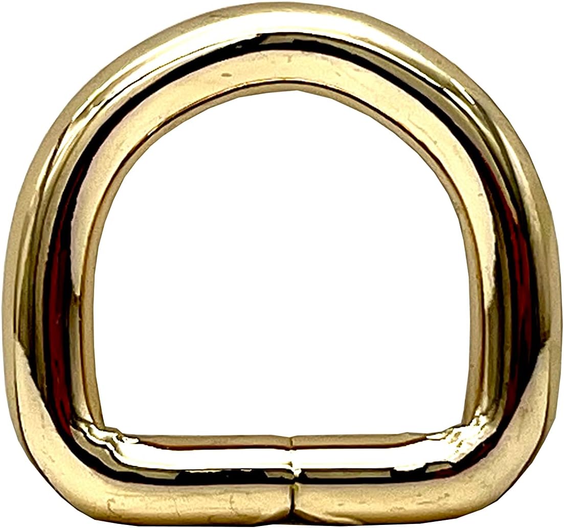 D Shape Rings Semi-Circular D ring buckles Non-Welded 3/4" / 19mm iron for webbing straps bags purse belt Dog Collars hardware making Light gold U133