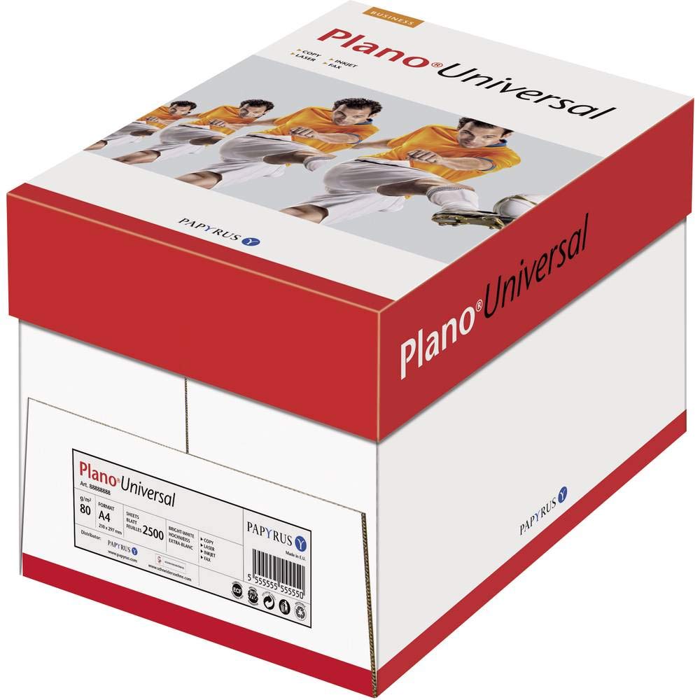 Plano uniwersalny papier do drukarek papierowych DIN A4, 80 g/m², 2500 arkuszy, biały