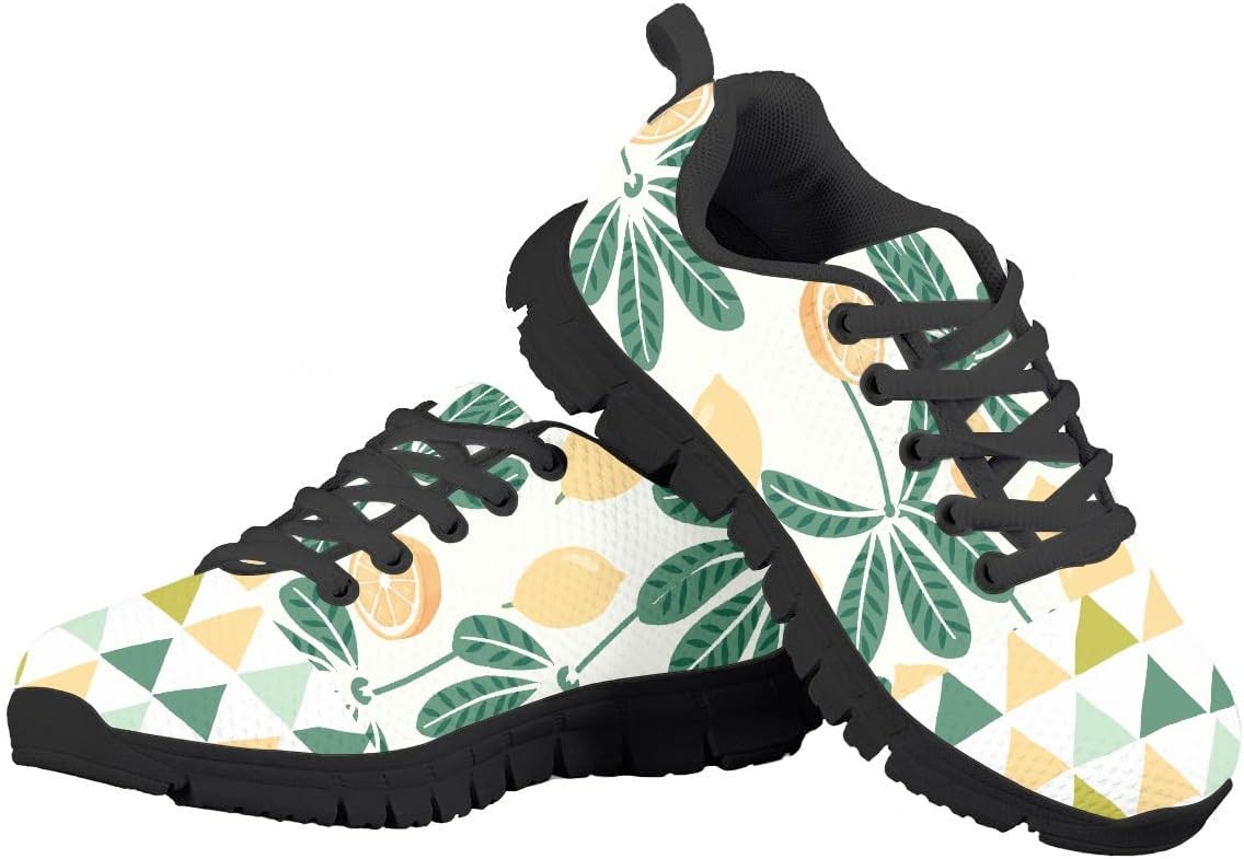 AmzPrint Pineapple Print Unisex-Child Mesh Comfy Tennis Walking Shoes Lace Up Low-Top Little Girls Running Shoes Size 1 Green