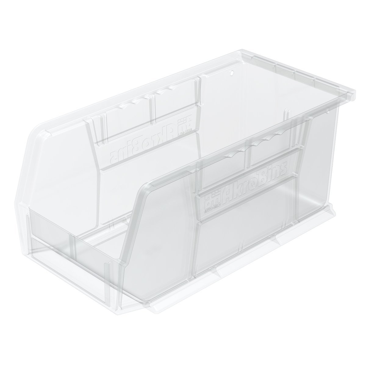 Akro-Mils30230 AkroBins Plastic Storage Bins, Space-Saving Stackable Bins for Garage, Pantry, Craft Organization, 11-" x 5-" x 5-", Clear, 12-Pack