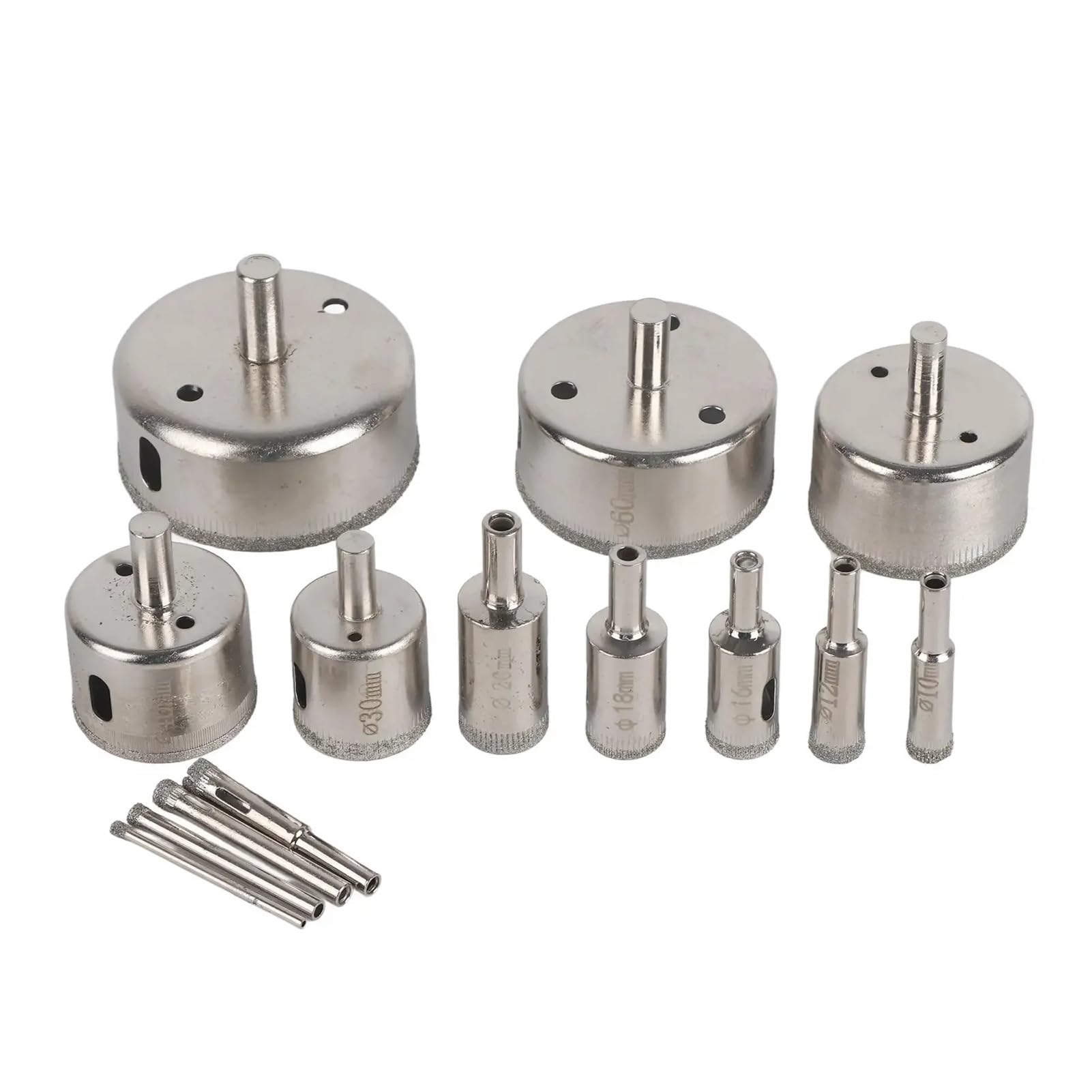 Kit sega a tazza, Set Di 14 Seghe A Tazza Con Gambo Tondo, Punte Da Trapano Rivestite 3-70 Mm For Vetro, Marmo, Piastrelle In Ceramica E Muratura