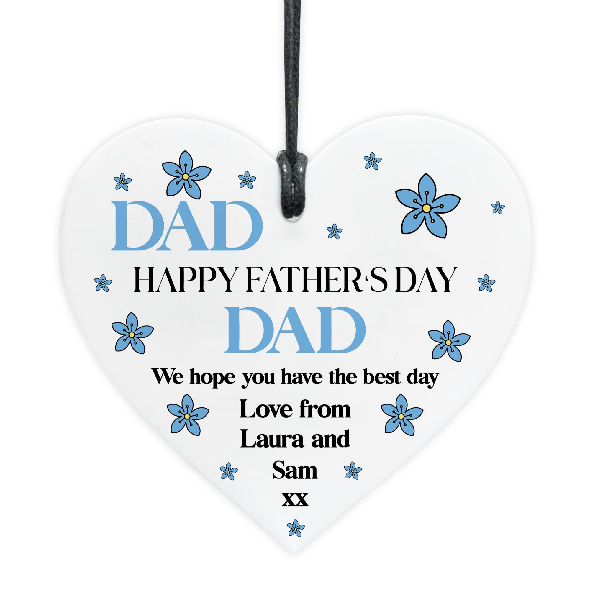 Red Ocean Gift For Dad For Fathers Day Heart Plaque Personalised Fathers Day Gift Best Dad From Daughter Son Thank You Present Him Keepsake