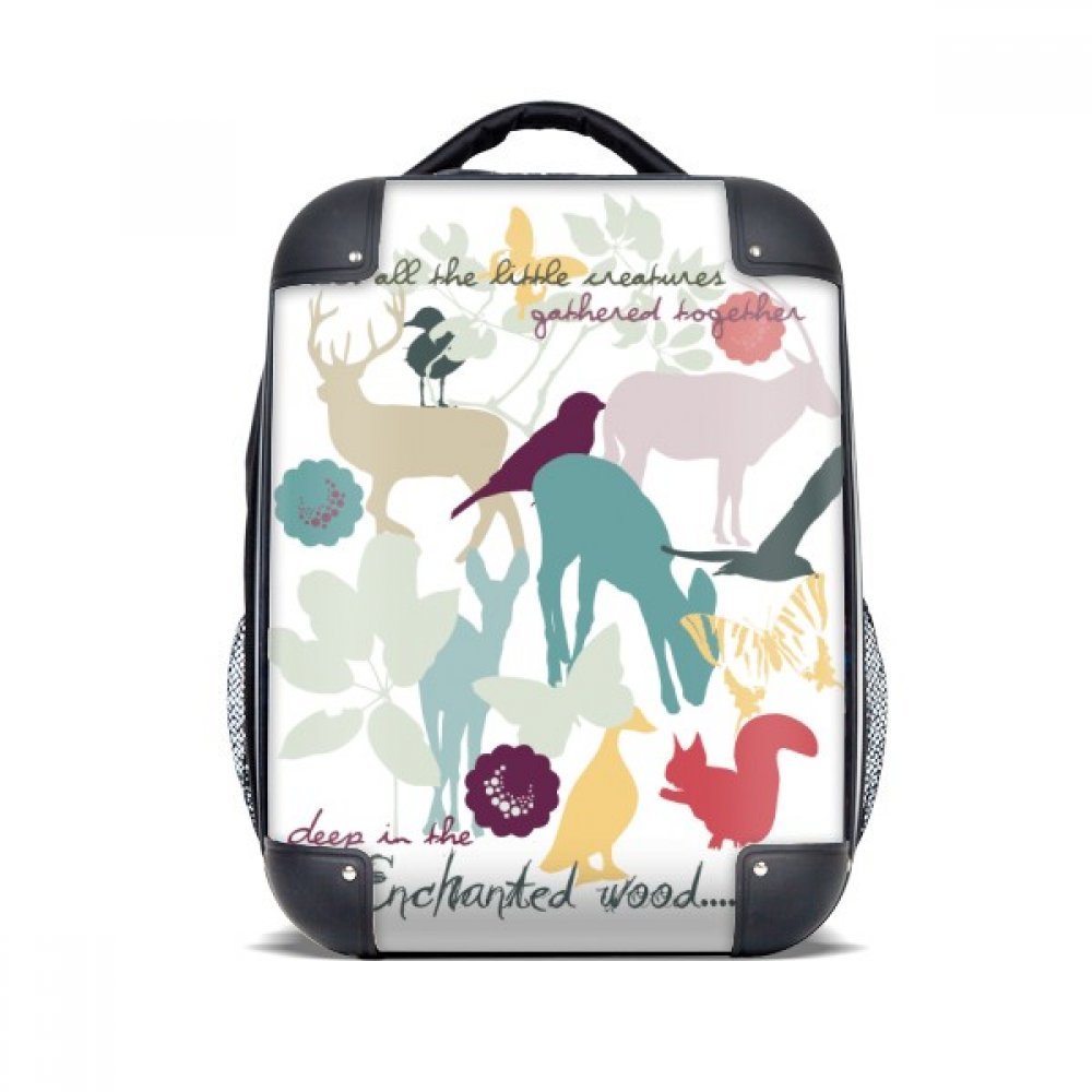 DIYthinker Vogel-Rotwild-Blumen-Natur-Umwelt-Harter Fall Schulter Kind-Rucksack-Geschenk 15"