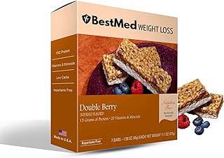 BestMed - High Protein Nutrition Bar - Low-Carb, 15g Protein, Low Sugar, High Fiber, Low Calorie, Meal Replacement Bar (Double Berry, 3 Box - 21 Count)