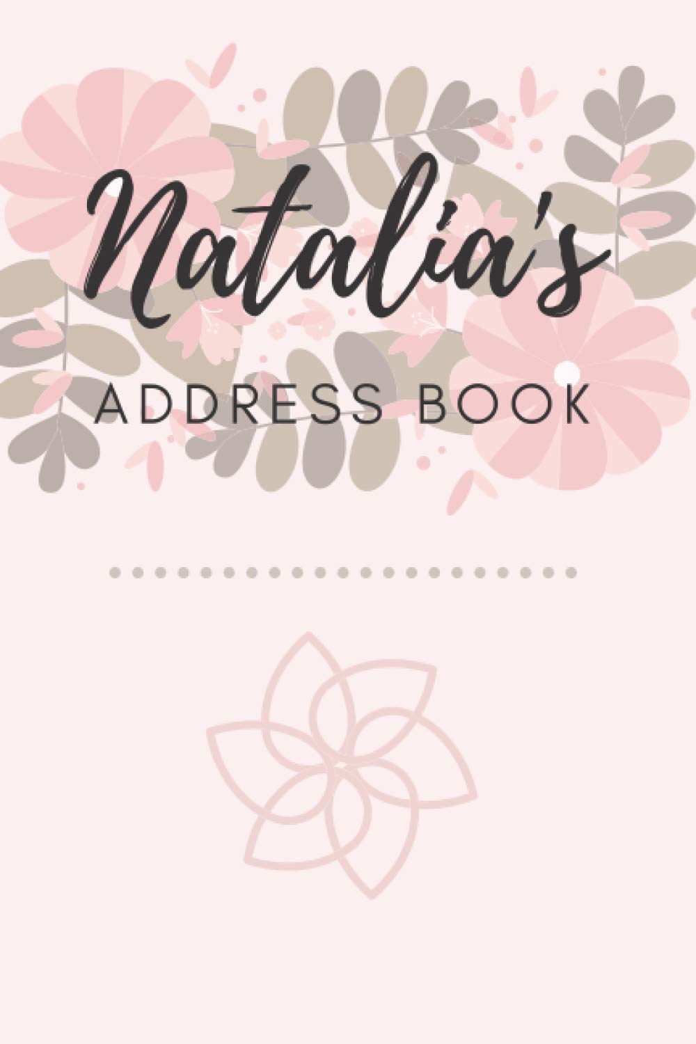 Address Book | Natalia: 6 x 9 Inches | 208 Entries | 104 Pages | Contact Book | Alphabetical with Letter on Each Page | Name | Address | Phone Numbers | Email | Notes