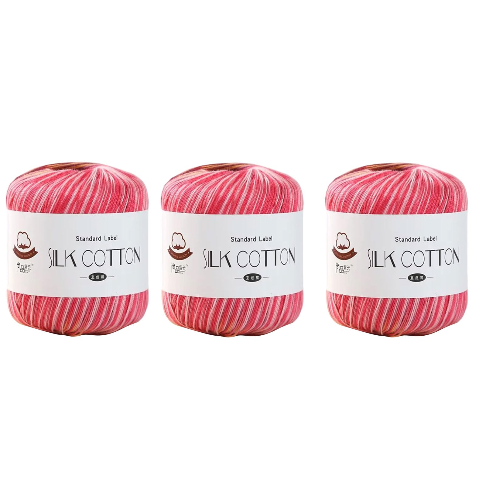 ZEPFJHE 3Rolls Multicolored Cotton Yarn Knitting Thread for Knitting Sweater Baby Clothing Scarves Blankets Sewing Project Crochet