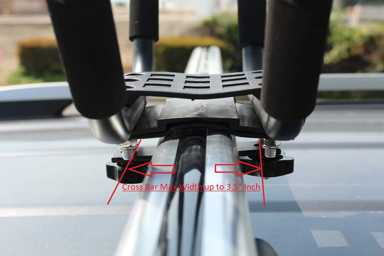2 Pair Kayak Rack Canoe Carrier Boat Paddle Board Surfboard Roof Top J Bar Mount on Crossbar with 4 pcs Tie Down Straps