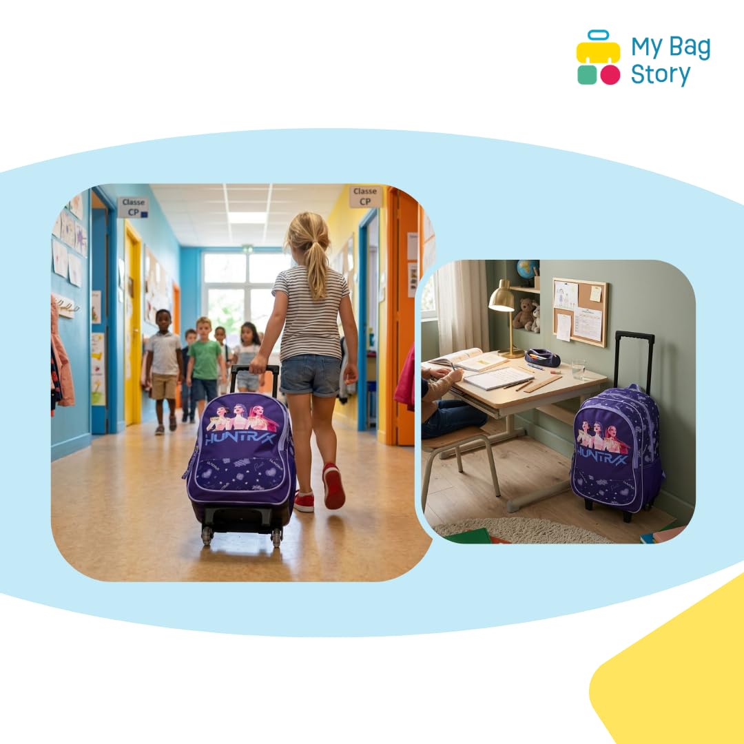 mybagstory | Torba na kółkach K-POP | Model Huntrix | 40x19x32cm Fioletowy