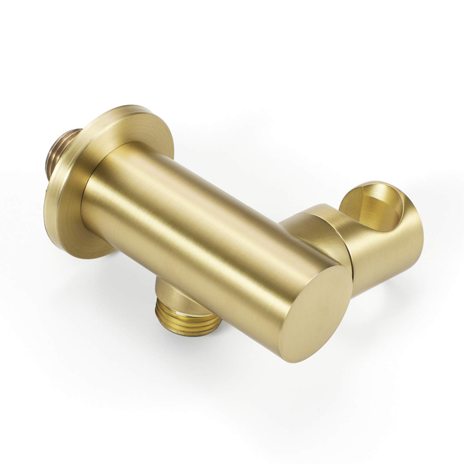 AKAZI G1 / 2-Schnittstelle, Verstellbarer Duschkopfhalter Messing-Handbrausehalter Wandmontage runder Duschhalterhalter Gebürsteter Gold-Duschhalter