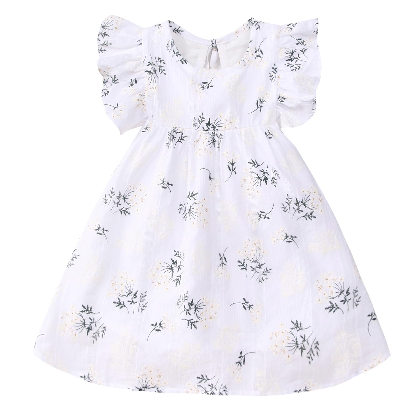 Toddler Baby Girl Dress Summer Cotton Linen Ruffle Halter Sleeveless Kids Casual Beach Party Dresses 1-6 Years