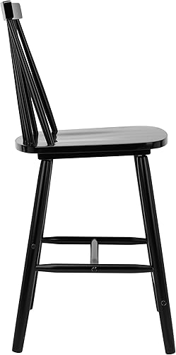 Miniatura 8 de Safavieh Home Collection Beaufort - Taburete de 24 pulgadas (respaldo de husillo, 2 unidades), color negro