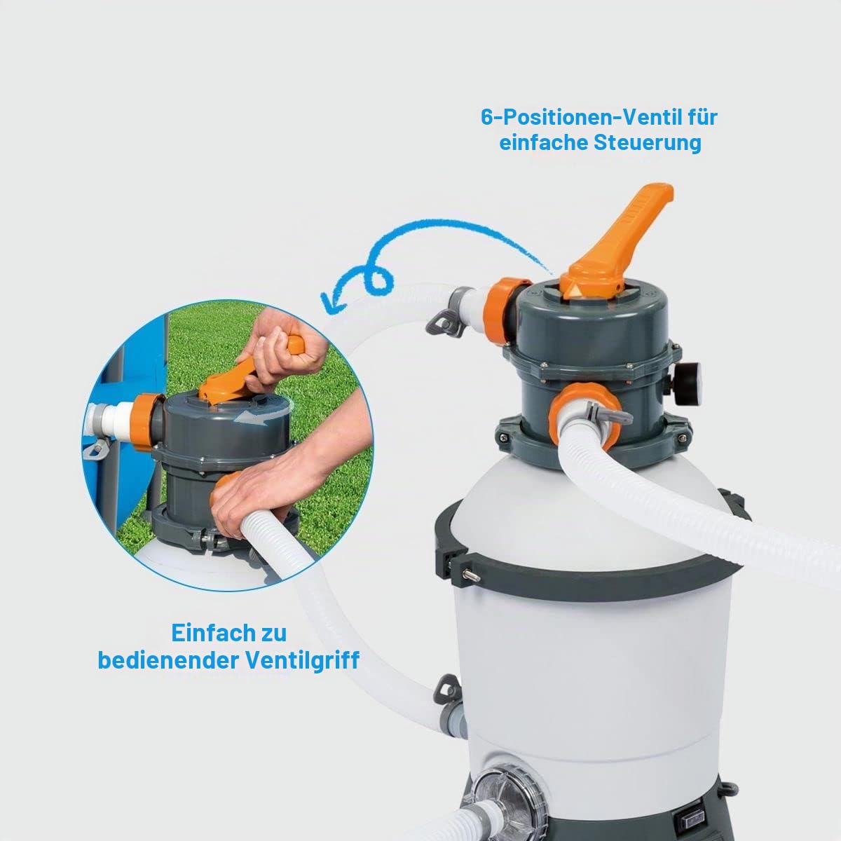 Bestway Water_Pump 58515-2 Sandfilterpumpe 3.028 l/h, mehrfarbig, 36 x 52.5 x 36 cm 3 028 l/h