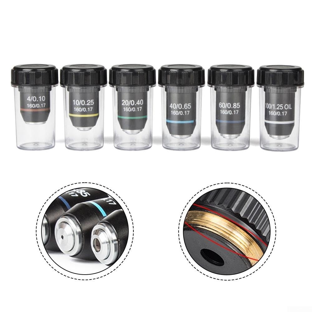 Obiettivo acromatico 195 per microscopi biologici, caratteristiche immersione in olio e design elastico per una visione sicura da 4X a 100X ingrandimento (20X)