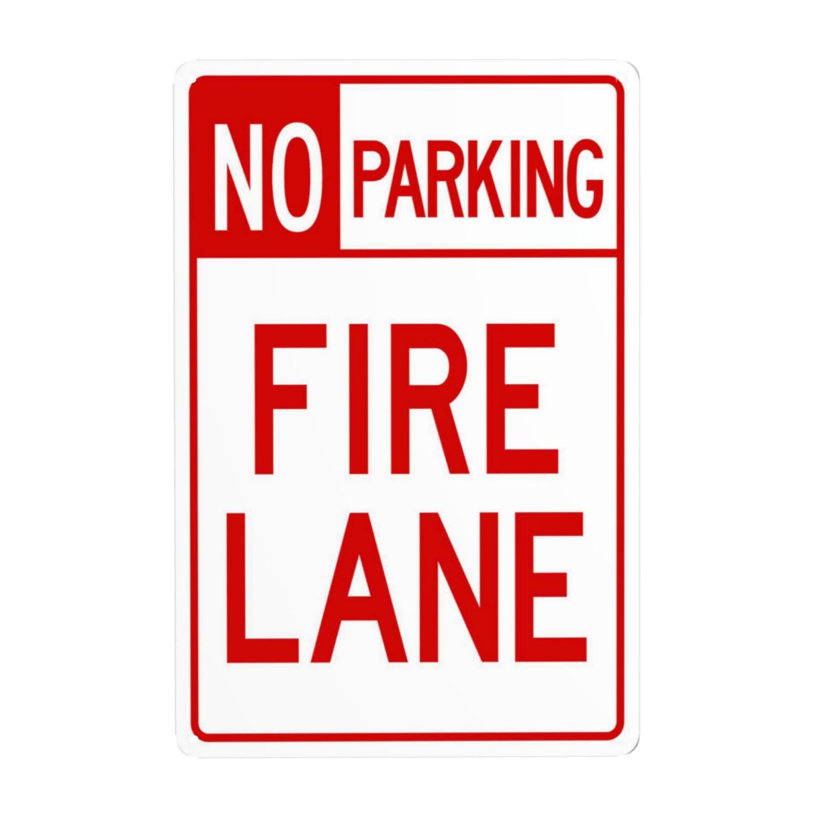 SMAZDFXX No Parking Header Fire Lane Metal Warning Signs, Cautions Security Tin Sign, Safety Posted Signs for Street Business Wall Decor 5.5"x8"