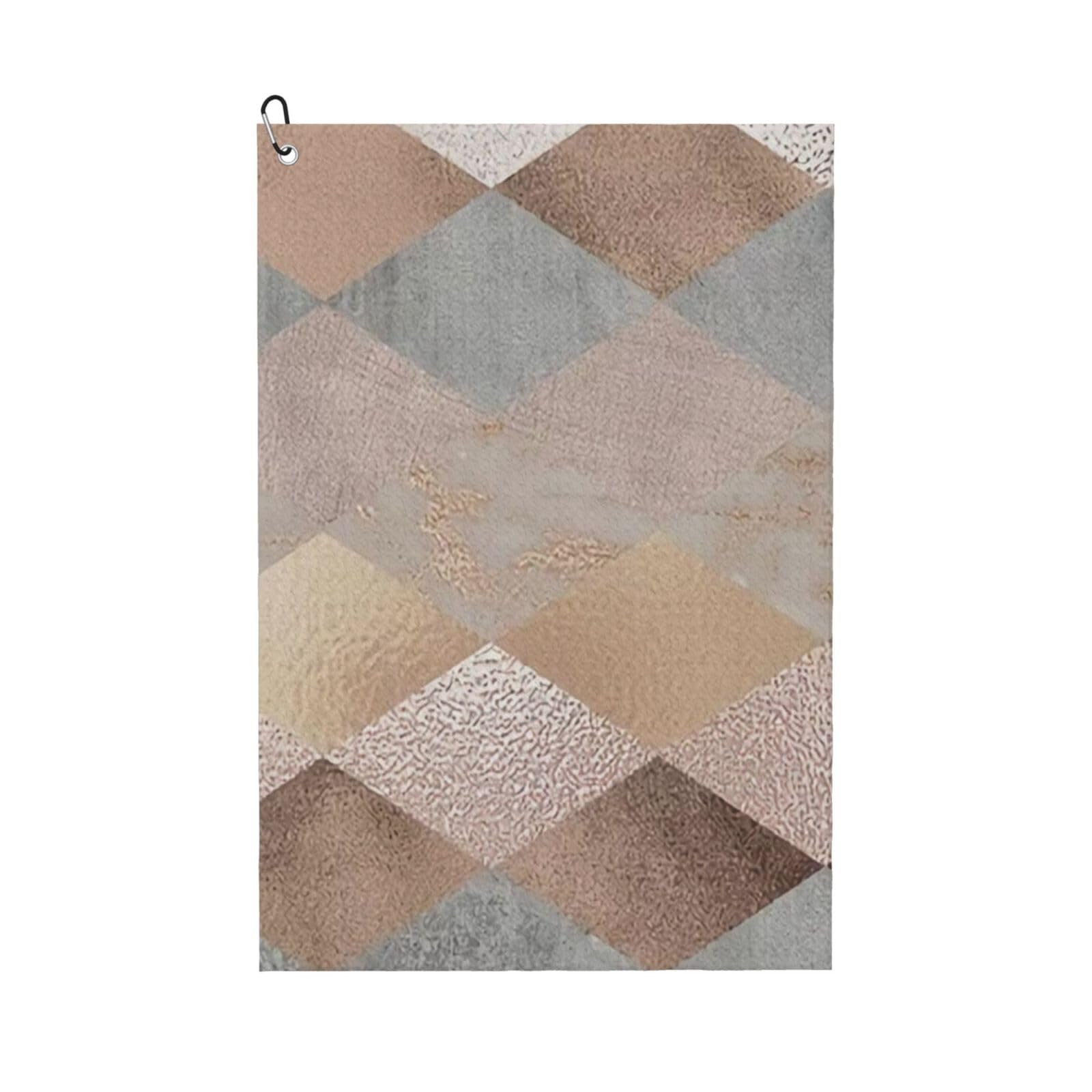 Hnnkloy Copper And Blush Rose Gold Marble Argyle, 16x24 in Portable Waffle Golf Towels with Carabiner Clip for Golf Bag