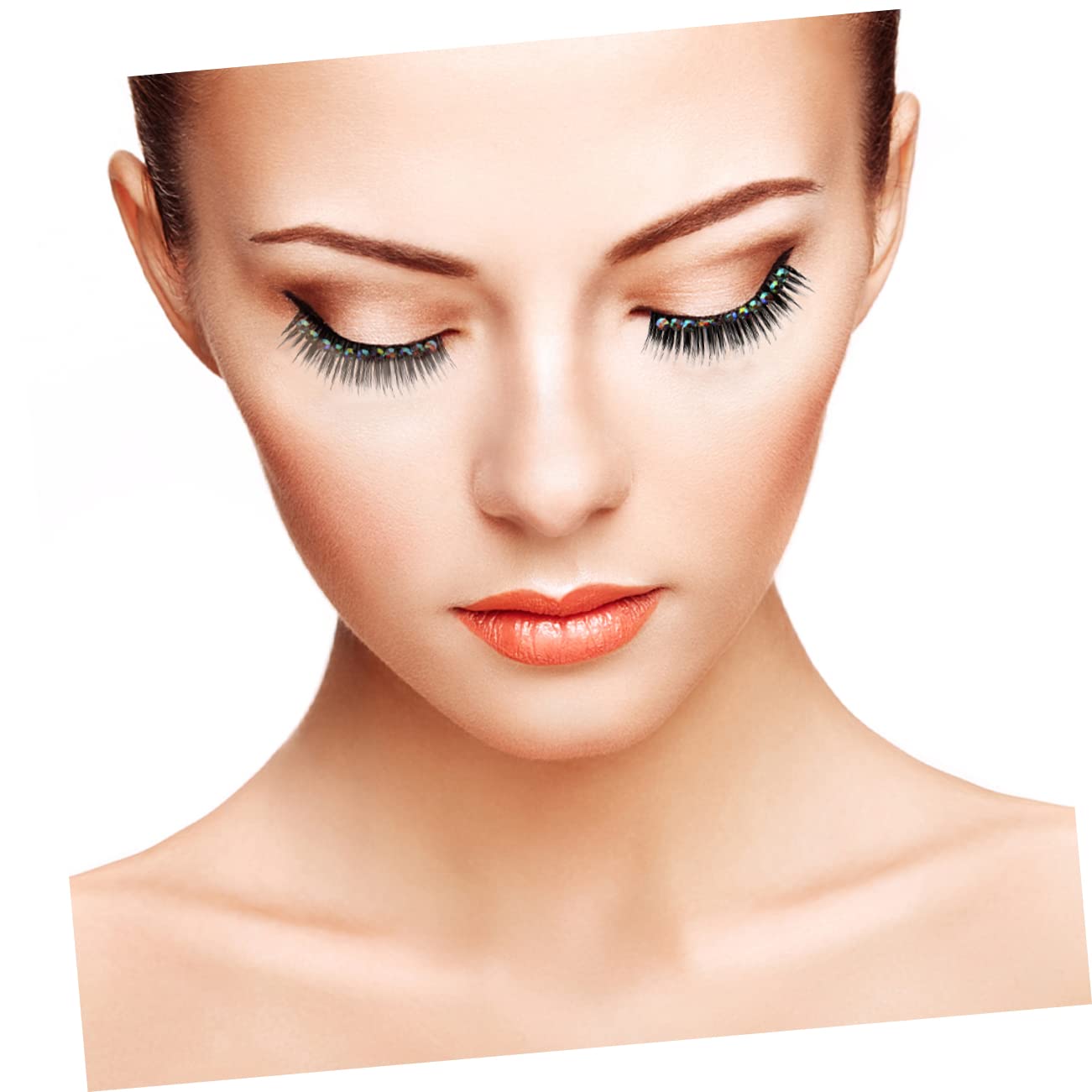 LALAFINA Wimpern Strass 50 Paar Diamant-falsche Wimpern Farbige Strasssteine Künstliche Wimpern Natürliche Falsche Wimpern Natürlicher Look Falsche Wimpernverlängerungen Hallow Comics Chemiefaser