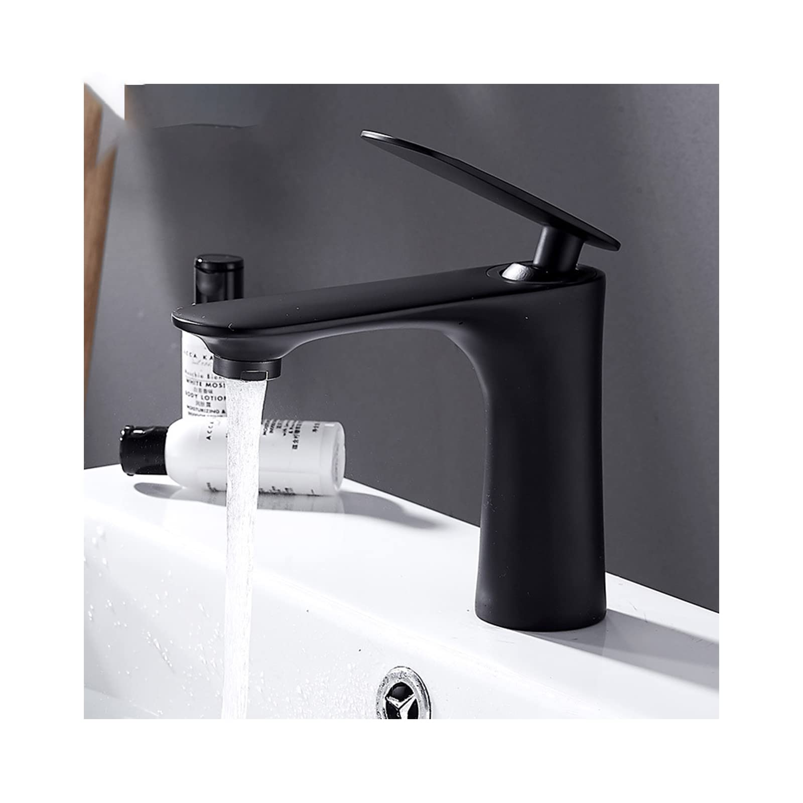 Robinet de salle de bain anti-éclaboussure avec mitigeur de lavabo en laiton