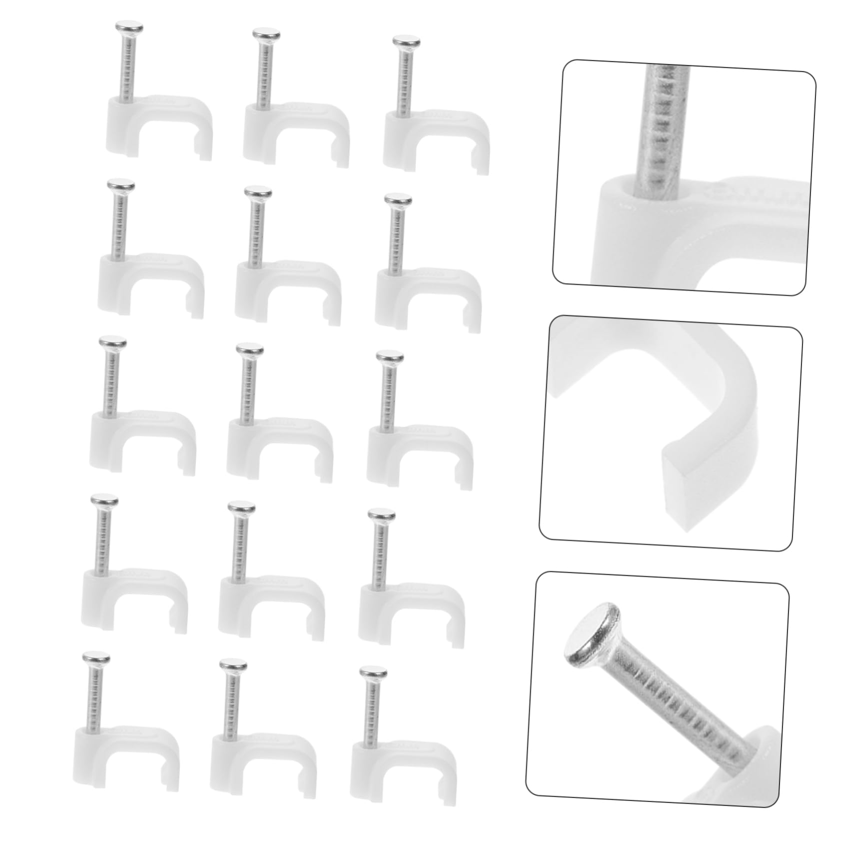 Hemobllo 1500piezas Clips De Cable De Pared Sujetacables De Clavo Para Organización De Cables Instalación Rápida y Sencilla Para Hogar Industria