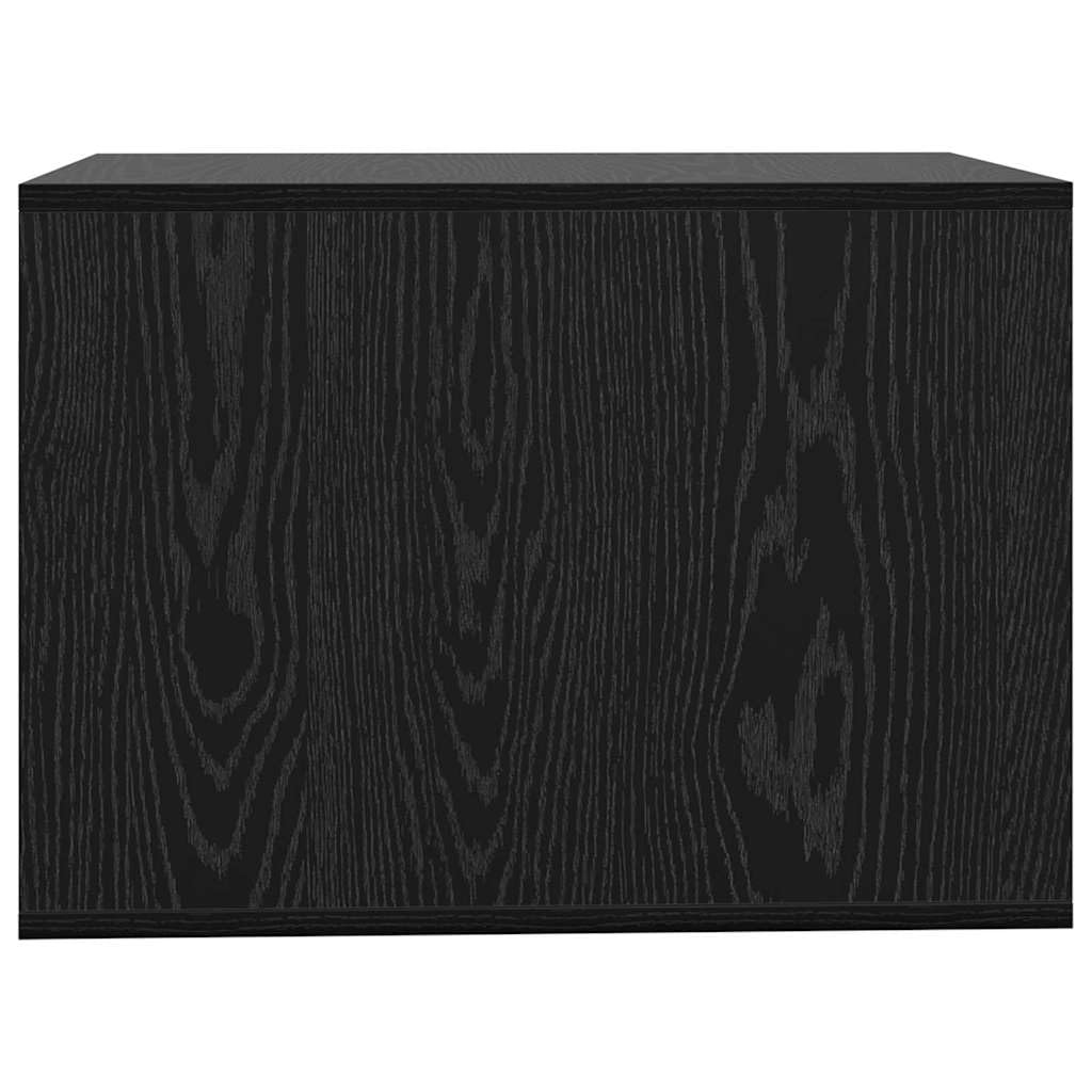 Katzenstreu Box Holzwerkstoff Schwarz 47 x 59 x 42 cm | Eichen-Optik Design, rechteckig, einfache Montage, pflegeleicht mit feuchtem Tuch
