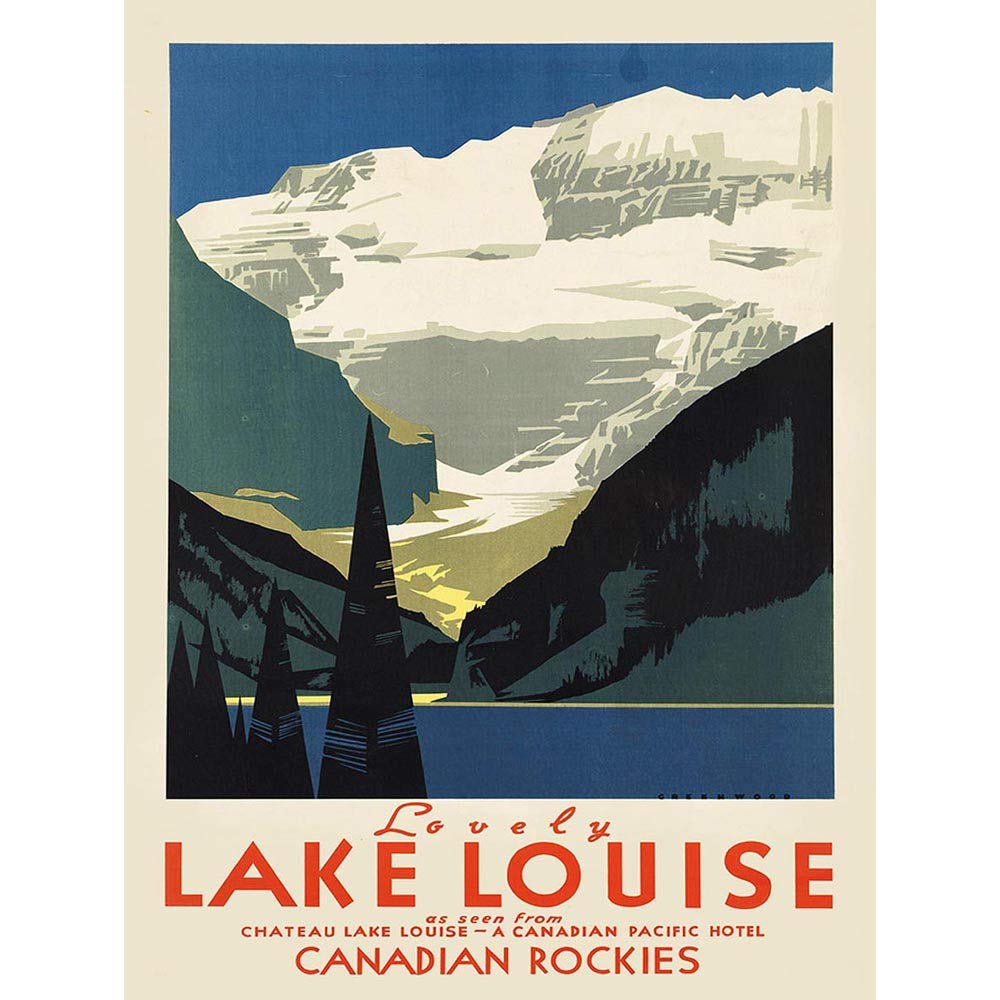 Wee Blue Coo Travel Tourism Lovely Lake Louise Canada Art Print Poster Wall Decor 12X16 Inch