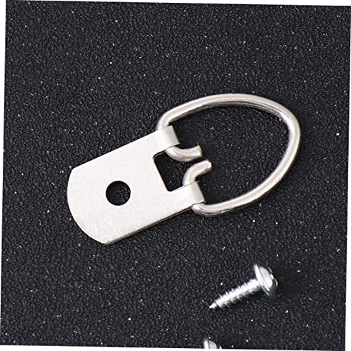 Image of Operitacx 200pcs D Ring Picture Hanging Hooks with Screws Wall Fixing Hardware for Photos Artwork and Paintings Durable Heavy Duty Wall Hooks for Easy Installation and Secure Display