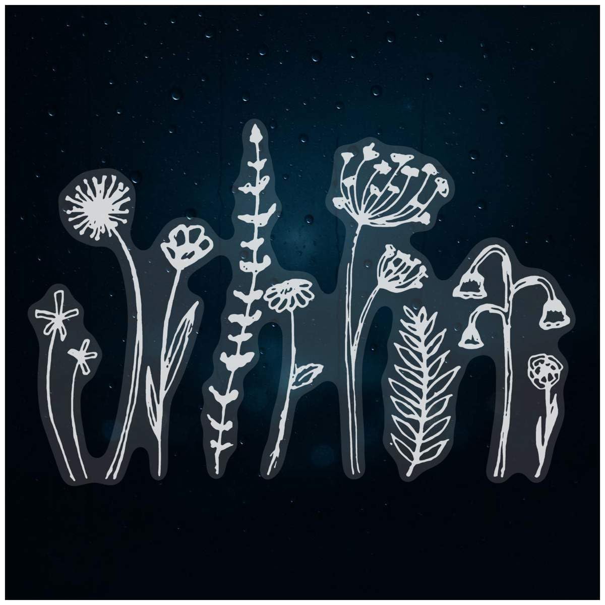 Azeeda Medium 210mm 'Wild Flowers' Clear Static Window Cling Sticker/Decal (White) (WC00052982)