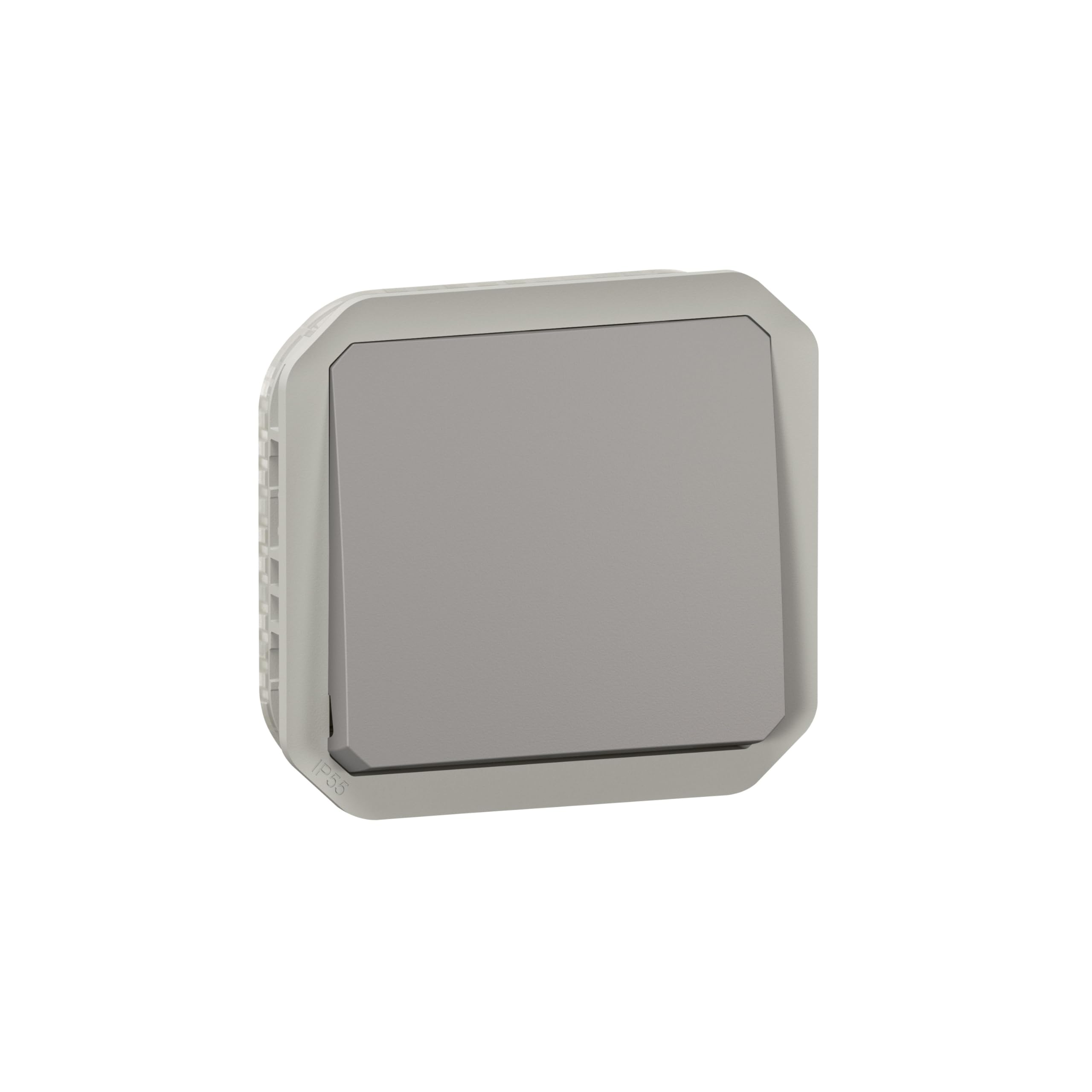 Legrand - Push button switch 10A - Plexo - Waterproof IP55 - Composable lighting control to install with box or frame - Grey - 069540LE