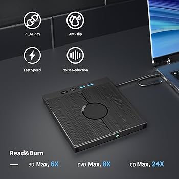 Blu-rayプレイヤー Amazon.com: External Blu Ray Drive 7in1, Portable Blueray/DVD