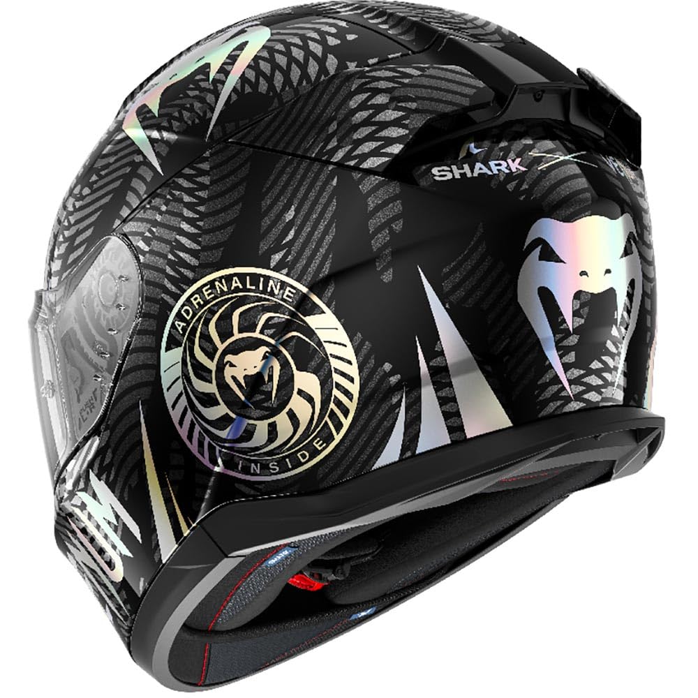 SHARK, Casque Moto Intégral D-SKWAL 3 VENUM Black Chrome Anthracite KUA, S