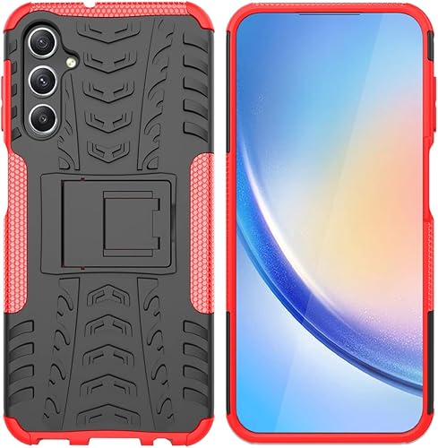 Miniatura 5 de Yerebel Funda para Galaxy A24, Samsung A24 4G SM-A245F con protector de pantalla de vidrio templado, cubierta trasera de policarbonato duro con