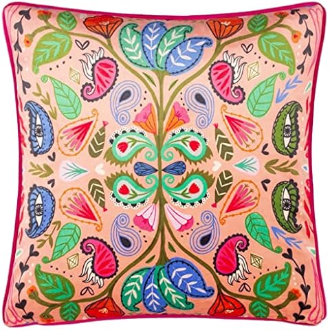 Kate Merritt Paisley Blooms Velvet Cushion Cover Cover