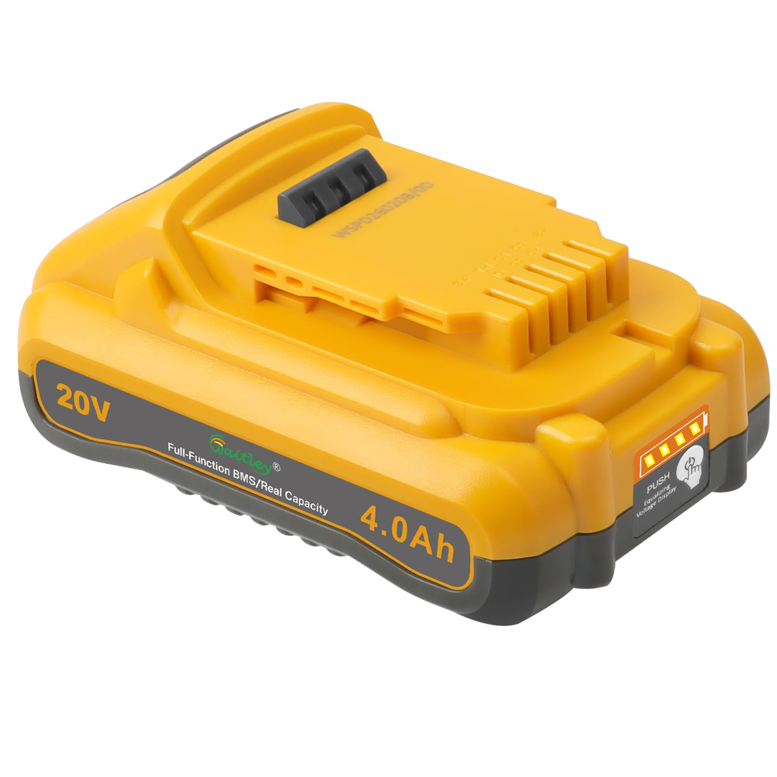 waitley 20V 4.0Ah Replacement DCB2104 Battery Compatible with Dewalt tools | Real Capacit…