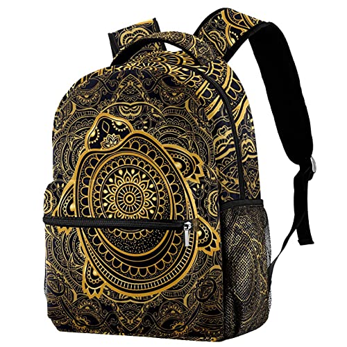 Sac à dos bohème multicolore avec motif tortue de mer dorée homme femme