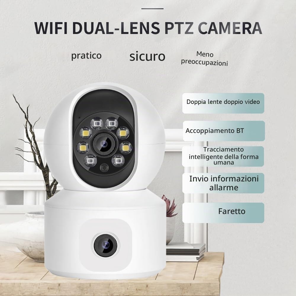 Camera Wifi PTZ CW910 Doppia Lente