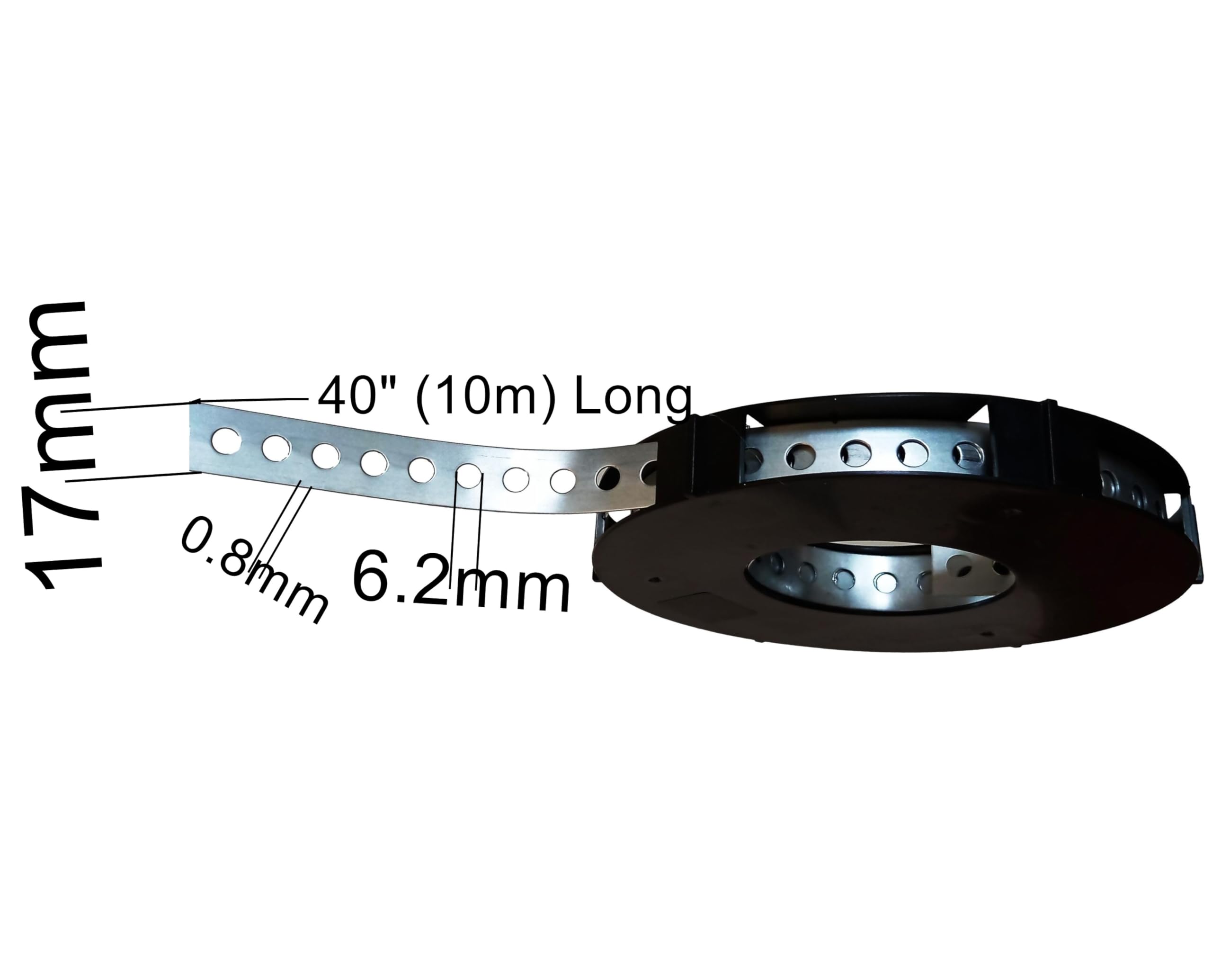 HAFD Perforated Metal Mounting Tape, Galvanised Steel Fixing Strap for Wood Pipe & Cable Installation - Image 2