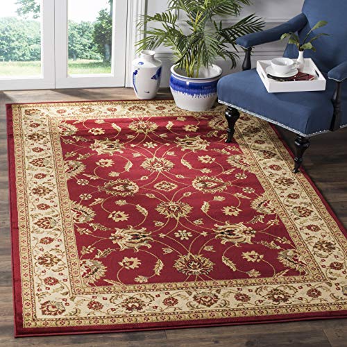 SAFAVIEH Lyndhurst Collection Area Rug - 5'3 x 7'6, Red & Ivory, Traditional Oriental Design, Non-Shedding & Easy Care, Ideal for High Traffic Areas in Living Room, Bedroom (LNH553-4012)